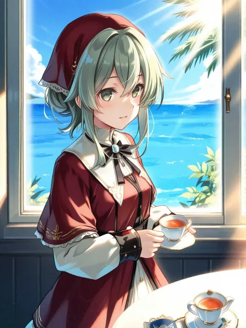 艦これ、艦隊これくしょん、ティータイム、カフエ、木漏れ日