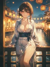 川床の浴衣デート·夏の宵の川床 の受賞作品