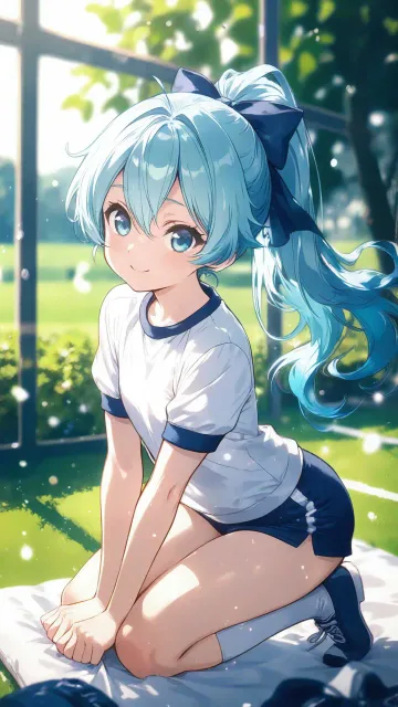 お座り水色ちゃん