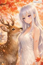 奈良の鹿·紅葉をねだる の投稿作品