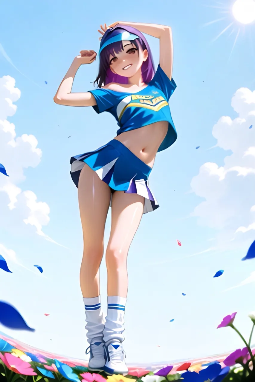 風と花吹雪とチアガール…紫