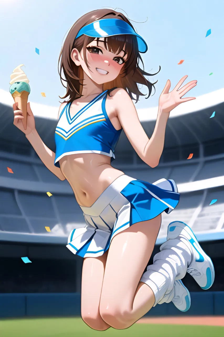 ソフトクリームとジャンピング・チアガール！…茶