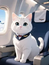 アテンションプリーズにゃん🐱 — スチュワーデスイラストのAIイラスト|SUPPART