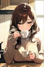 両手飲み！？笑