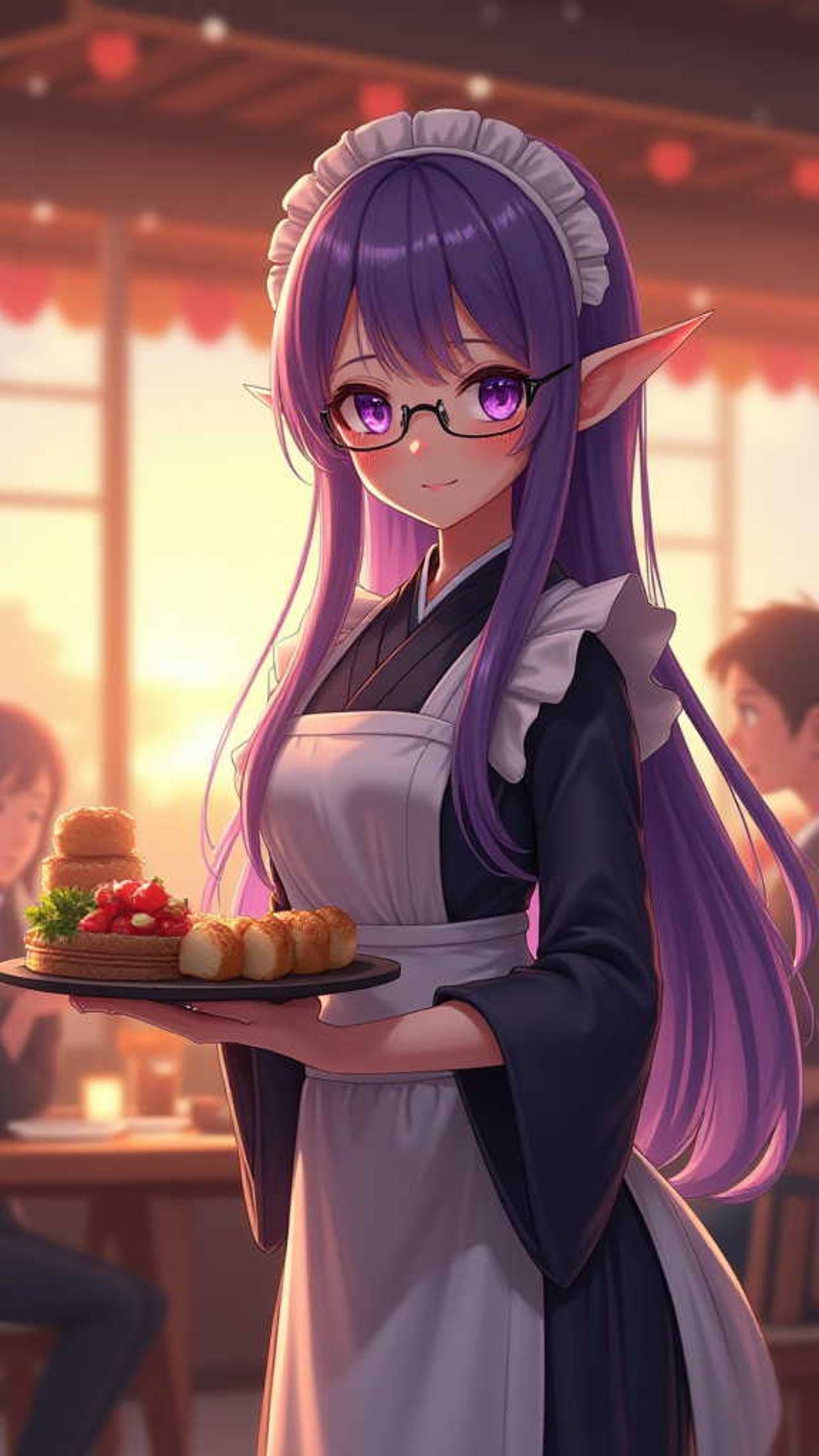 和風カフェテリアの和風メイドさん