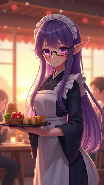 和風カフェテリアの和風メイドさん
