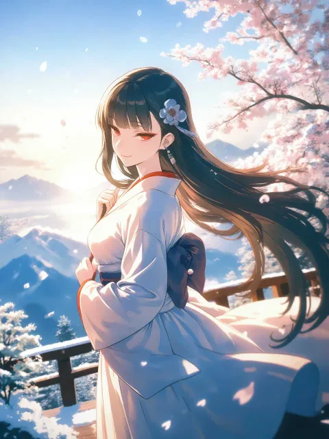 anime illustration - 富士山の擬人化