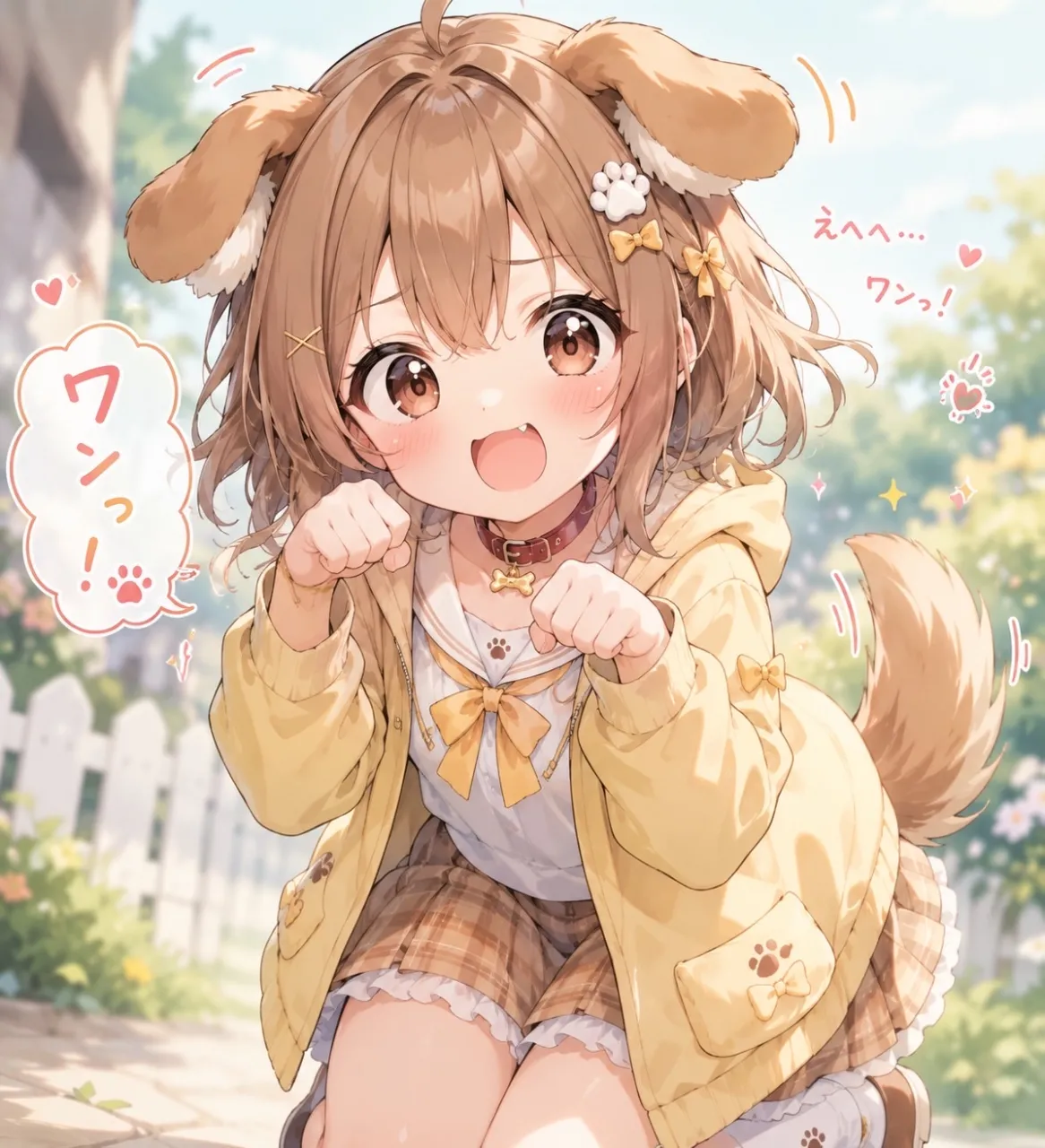 恥ずかしがり屋な犬の女の子🐶👧 — いっぬさんのAIイラスト
