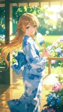 受賞作品:うちわと夏の女性