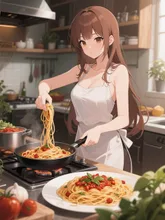 アラビアータを作る彼女♪