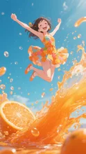 オレンジ美少女―ジャンプスプラッシュ演出