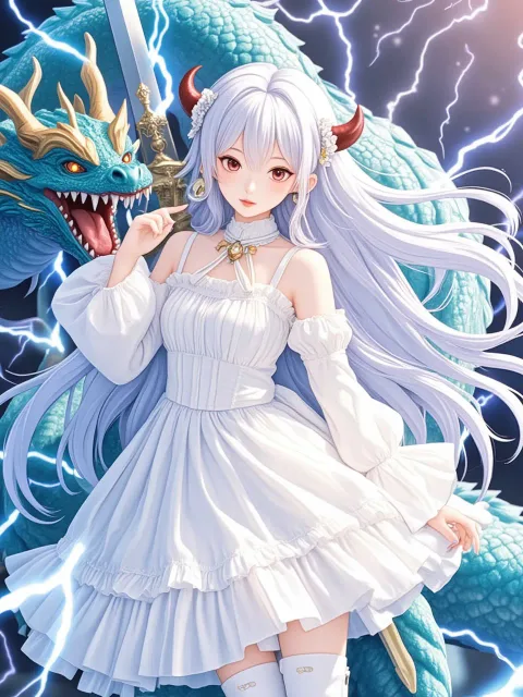 1girl、solo、very long hair
