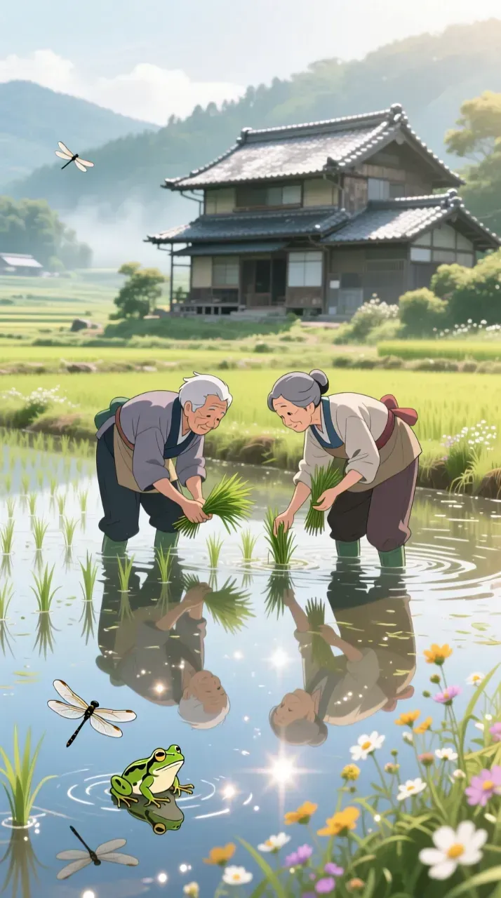田植えの水鏡