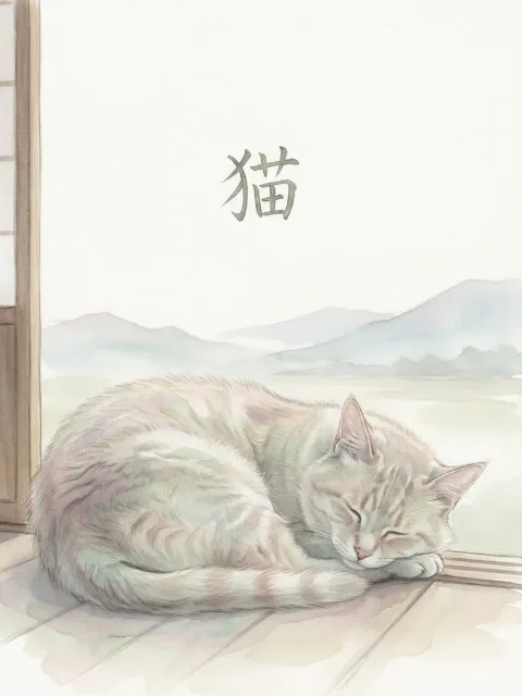 水彩画 「猫」 🏆