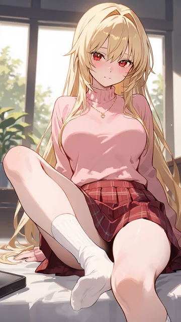 赤い目の金髪美少女が靴下を脱いでその足を嗅がせてくる