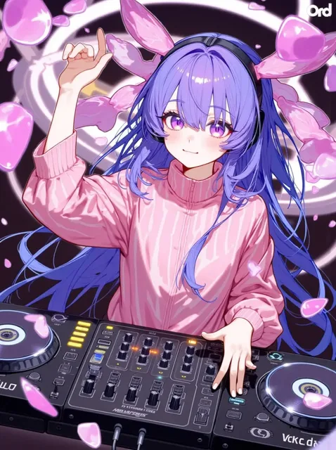 音に溶けるDJガール☆挙手 - 画像生成チャレンジ