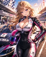 女性レーサー·アクセル全開の眼差し の投稿作品