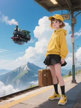 パーカー娘と空の駅🚂…黄