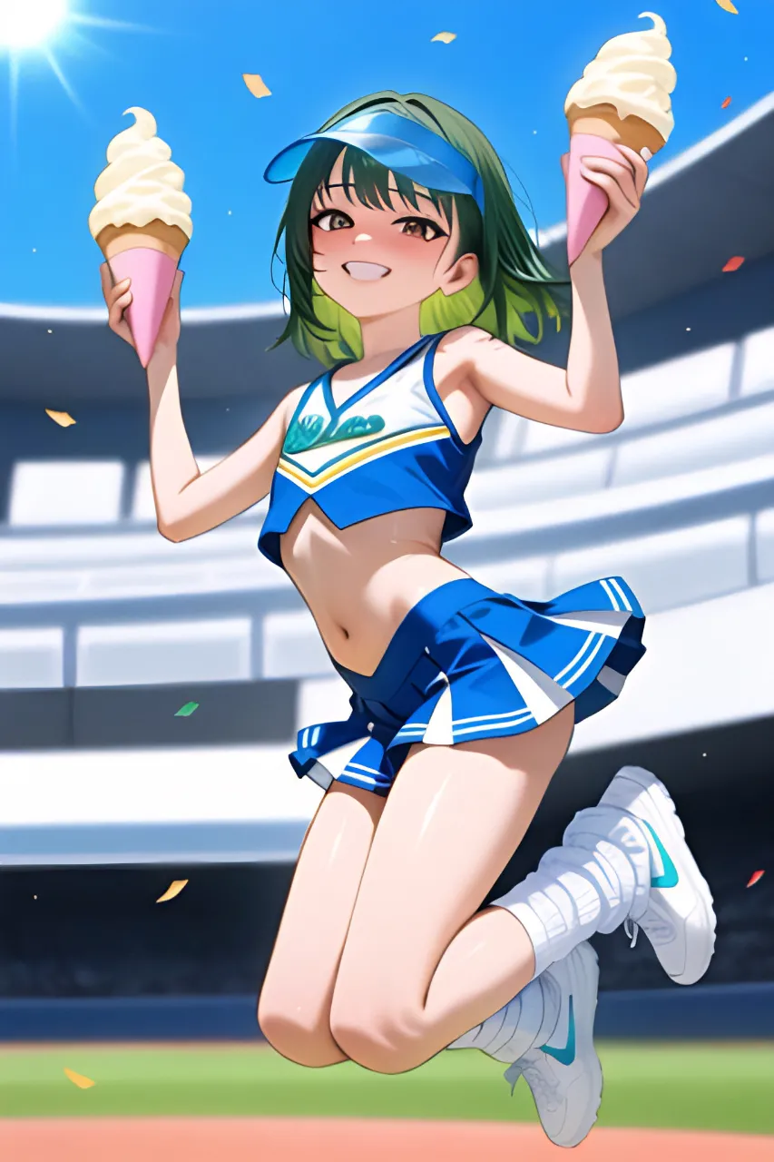 ソフトクリームとジャンピング・チアガール！…緑