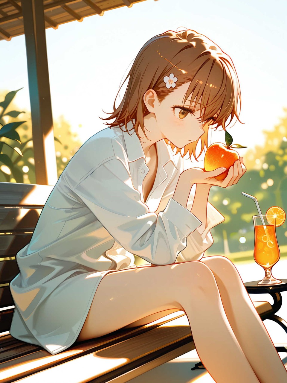 午後のひととき公園で考え事をしている御坂美琴ちゃんよ♡♡