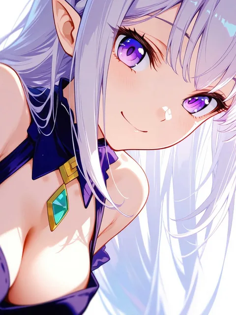 エミリア、胸元クローズアップ