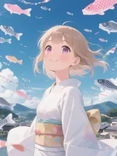 鯉のぼりの陽子。