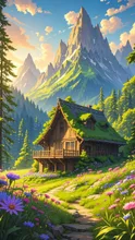 山小屋の朝