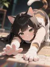朝の体操☀️化け猫さん