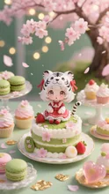 小さなお茶会に迷い込む白トラガール