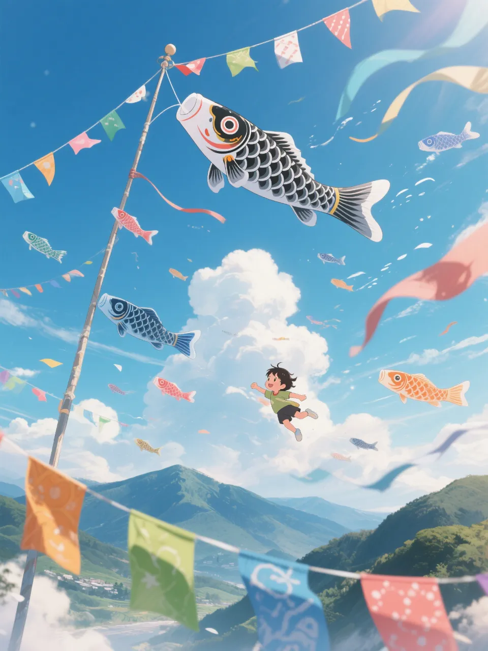 空に泳ぐ鯉のぼり