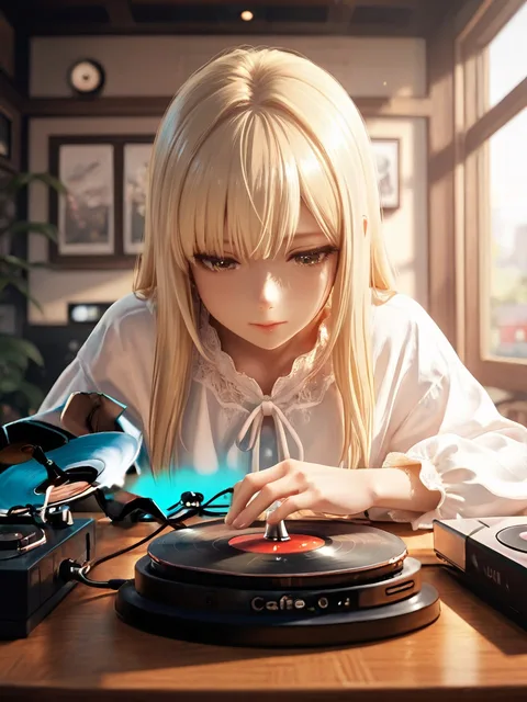 音が生まれる場所、レコードプレイヤー、やわらかな光