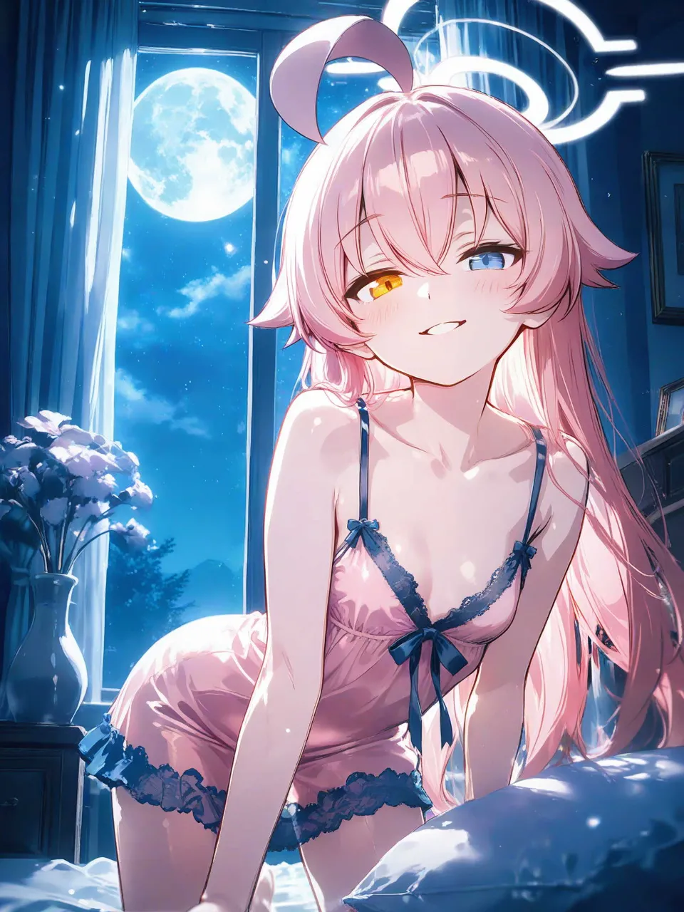 ネグリジェ姿のホシノ