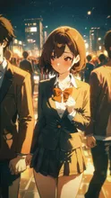 夜の街で待ち合わせ 高校生の甘酸っぱい想い