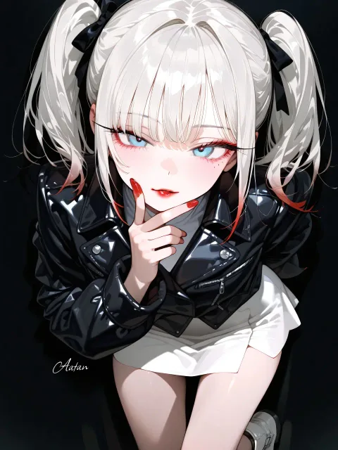 真っ赤な口紅をひいた girl