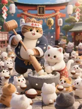 画像生成チャレンジ·餅つき の投稿作品
