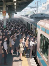 朝の満員電車·チャレンジ の投稿作品