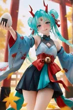 お団子ツインテールの鬼っ娘…舌だ出しフィギュア…緑