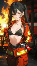女性消防士·炎に立ち向かう勇姿 の投稿作品