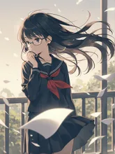 女子高生　考え事