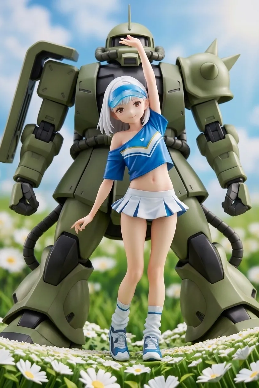 今日を頑張ってる人も、今日は頑張ってない人も、みんなまとめて応援したい、ザクとチアガール！…フィギュア…白
