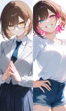 どっちも好き‼️オンオフで雰囲気だいぶ違う子が好き — 彩まめさんのAIイラスト