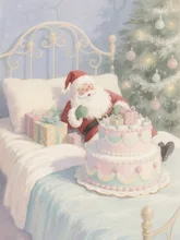 プレゼントをお願いしたらサンタクロースとクリスマスケーキ