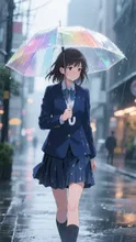 雨の帰り道、遠い距離