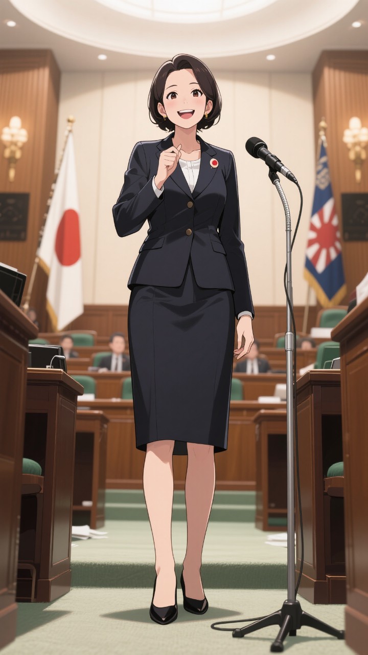 女性総理大臣の演説
