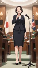 女性総理大臣の演説