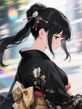 黒髪和服美人♪