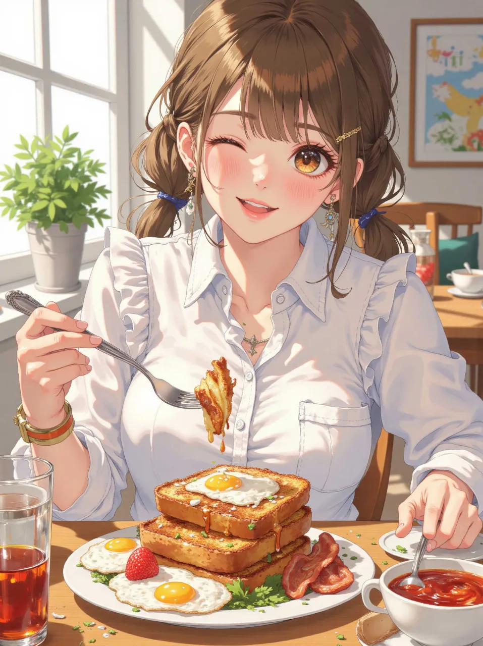 一日の始まり。 — きゅうり子さんのAIイラスト