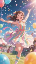 カラフルポップストライプ少女
