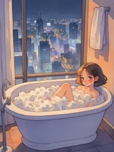 一緒に泡風呂に入ろうよ。 — 珀琥さんのAIイラスト