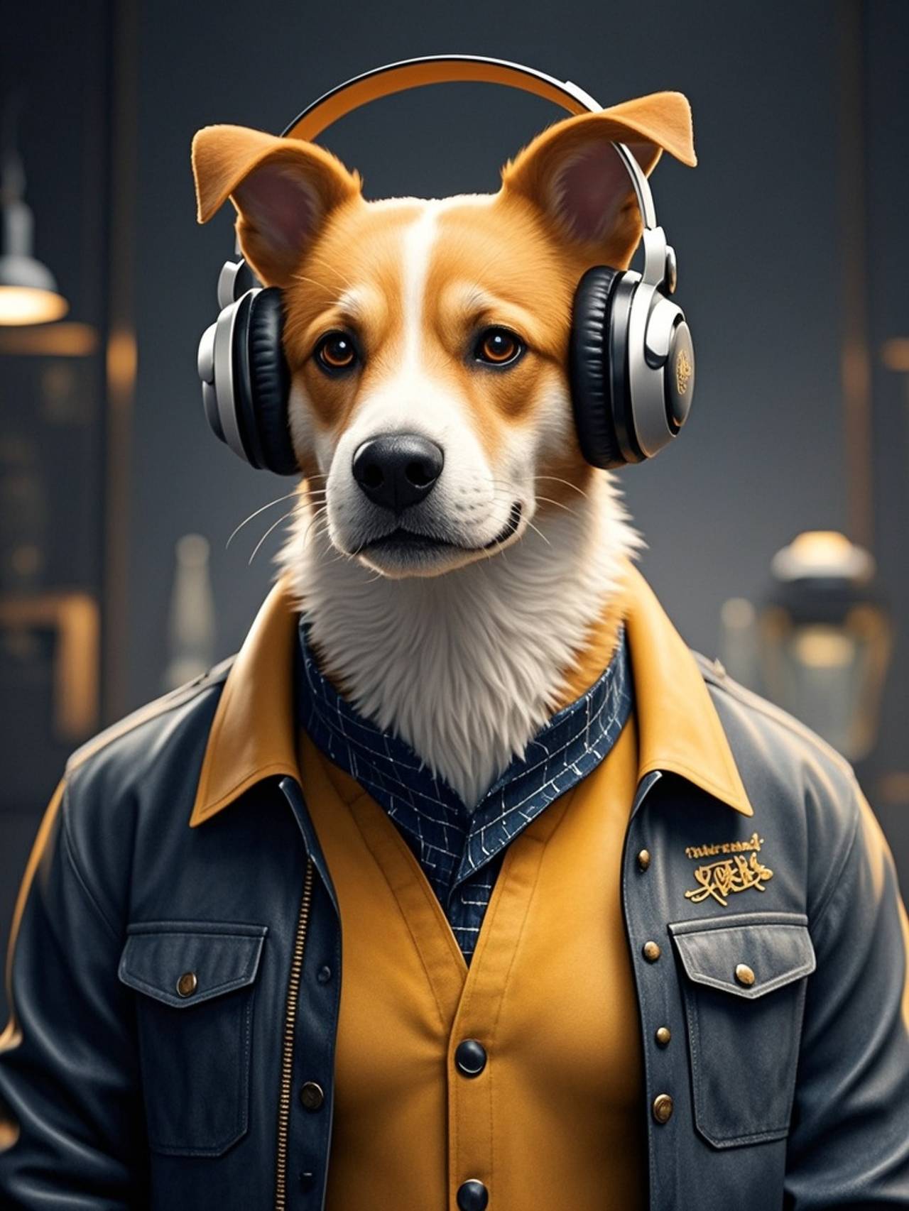 A fierce dog with headphones. — 詩☕さんのAIイラスト